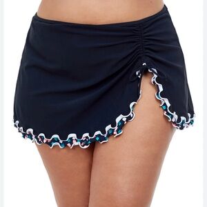 NWT Profile by Gottex Swim Skirt with Gin Jizz print ruffled trim in SIZE 10